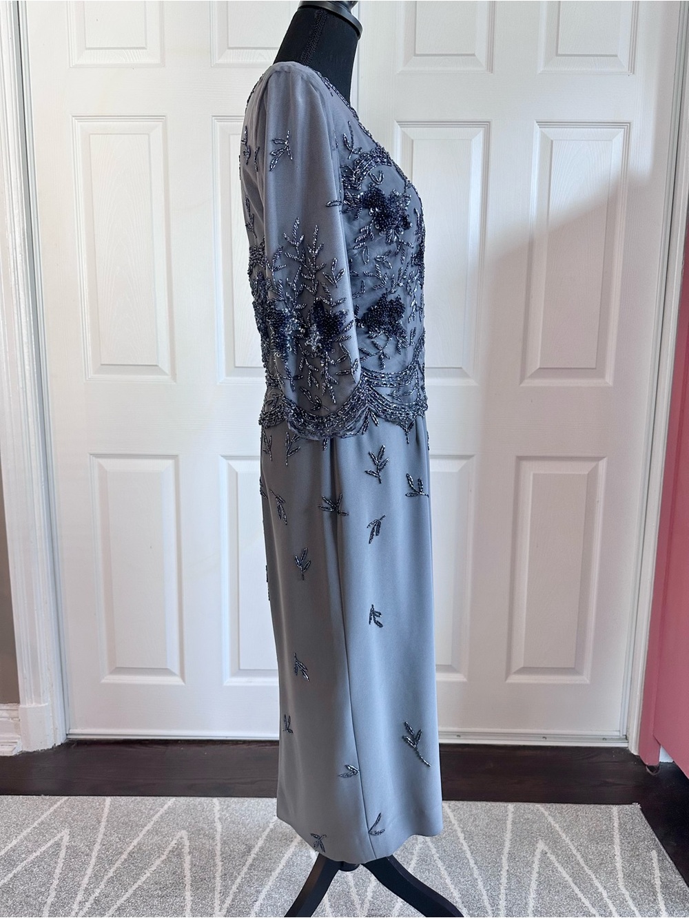 Jovani New York Gray Beaded Mesh Mother of the Bride Groom Gown - Picture 5 of 8